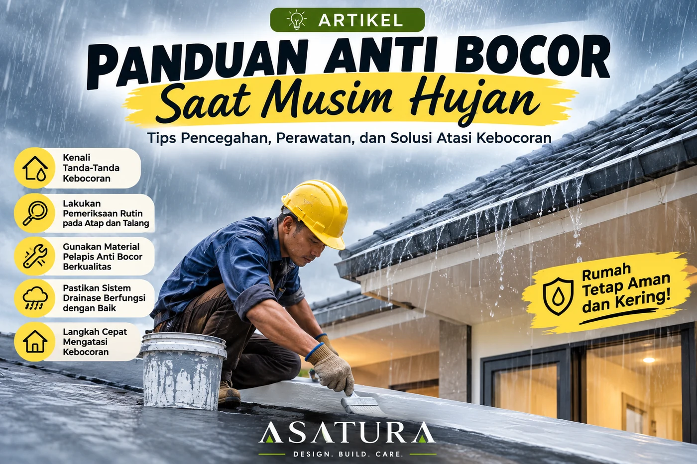 Panduan anti bocor atap saat musim hujan — tips pencegahan, perawatan, dan solusi mengatasi kebocoran
