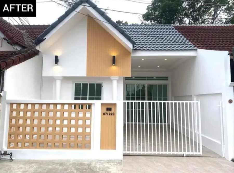 Fasad rumah setelah direnovasi dengan tampilan lebih modern oleh ASATURA