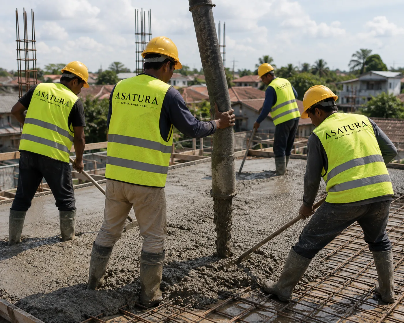 Tim ASATURA di lokasi proyek konstruksi